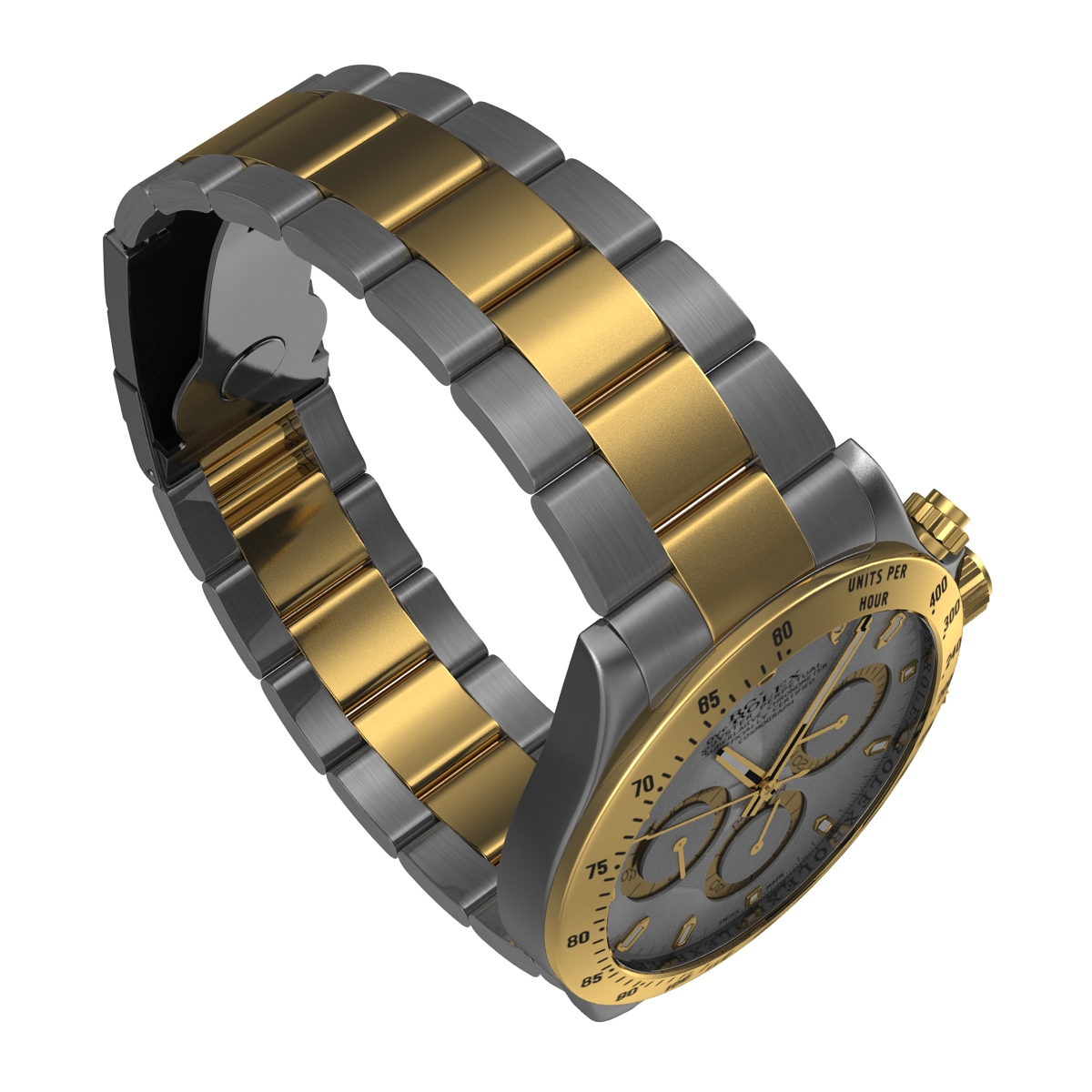 3D model Rolex Daytona Two Tone White 2