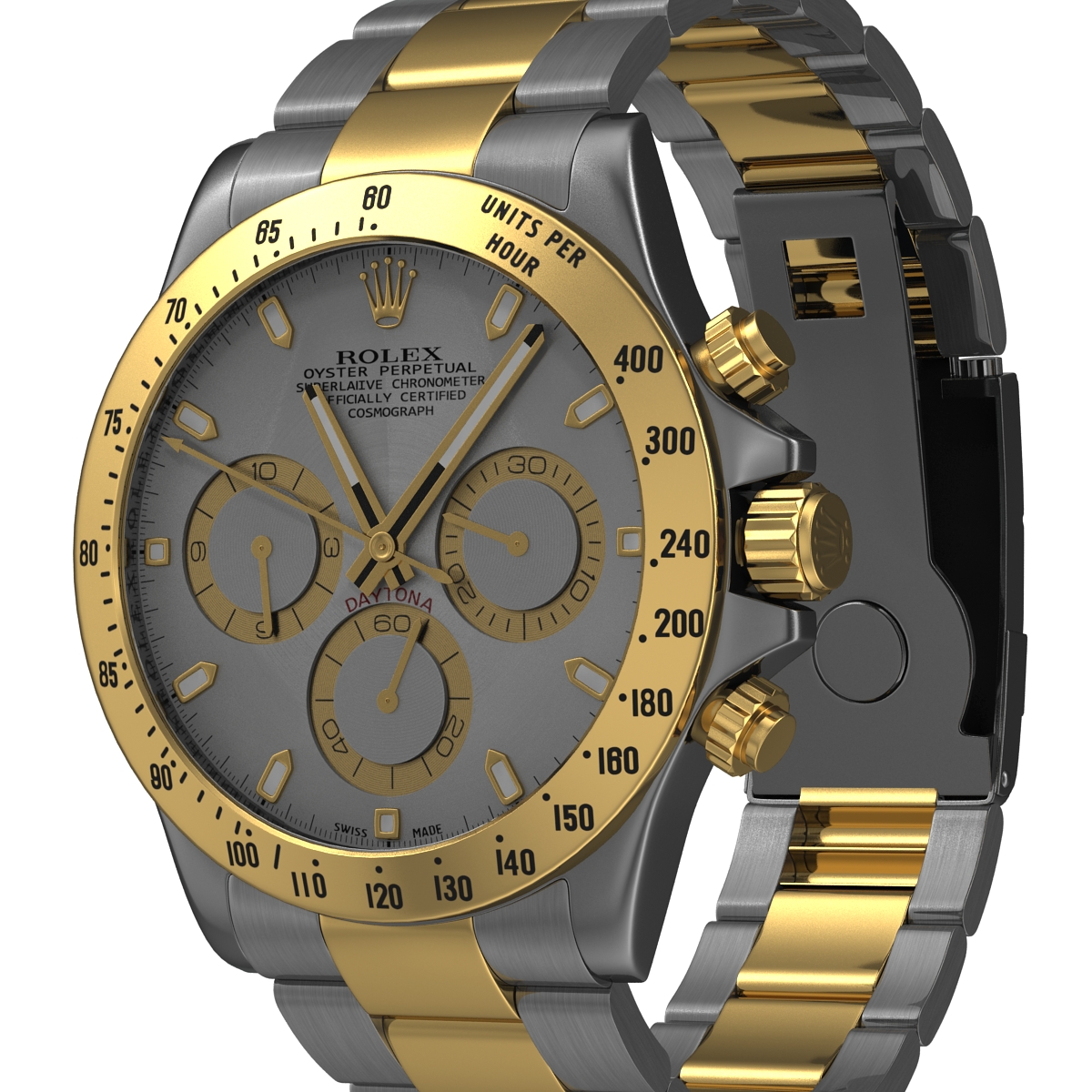 3D model Rolex Daytona Two Tone White 2