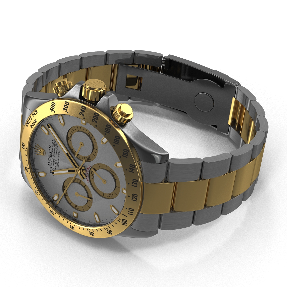 3D model Rolex Daytona Two Tone White 2