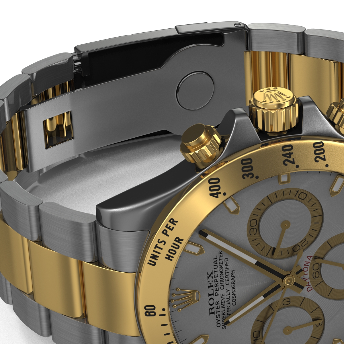 3D model Rolex Daytona Two Tone White 2