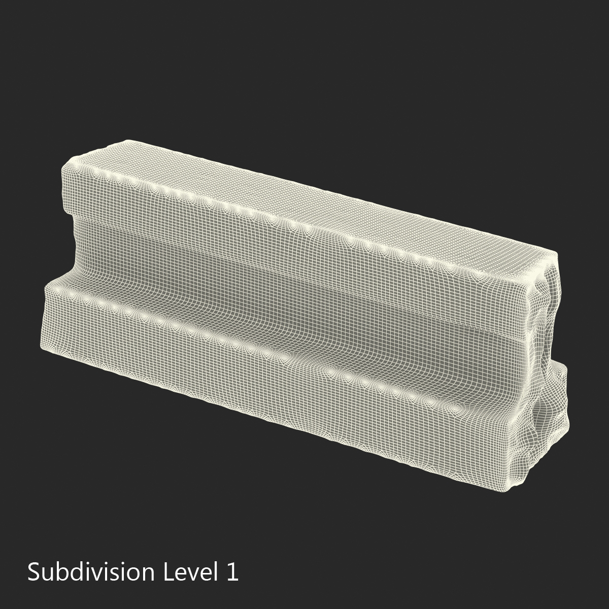 3D Concrete T Beam Chunk 3 model