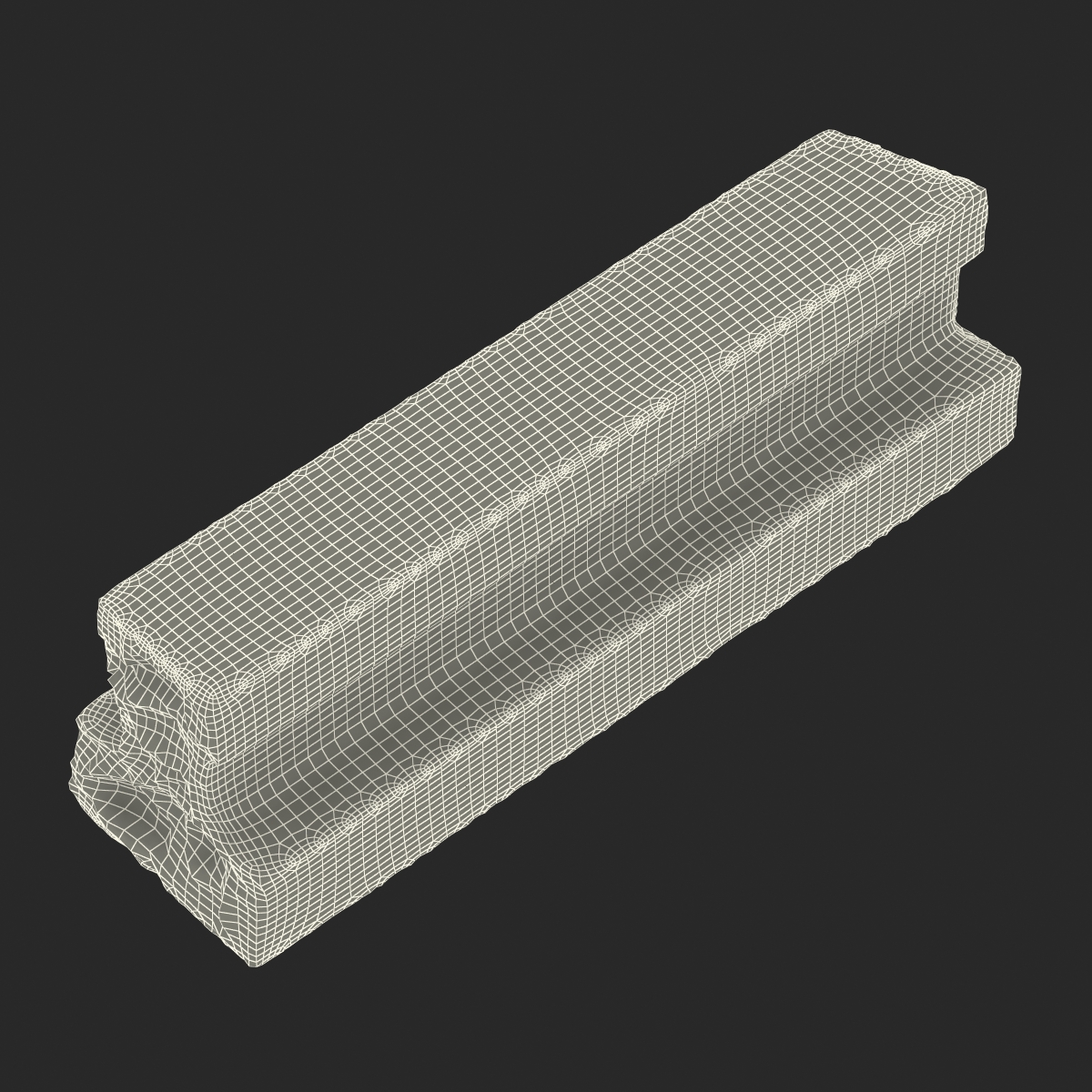 3D Concrete T Beam Chunk 3 model