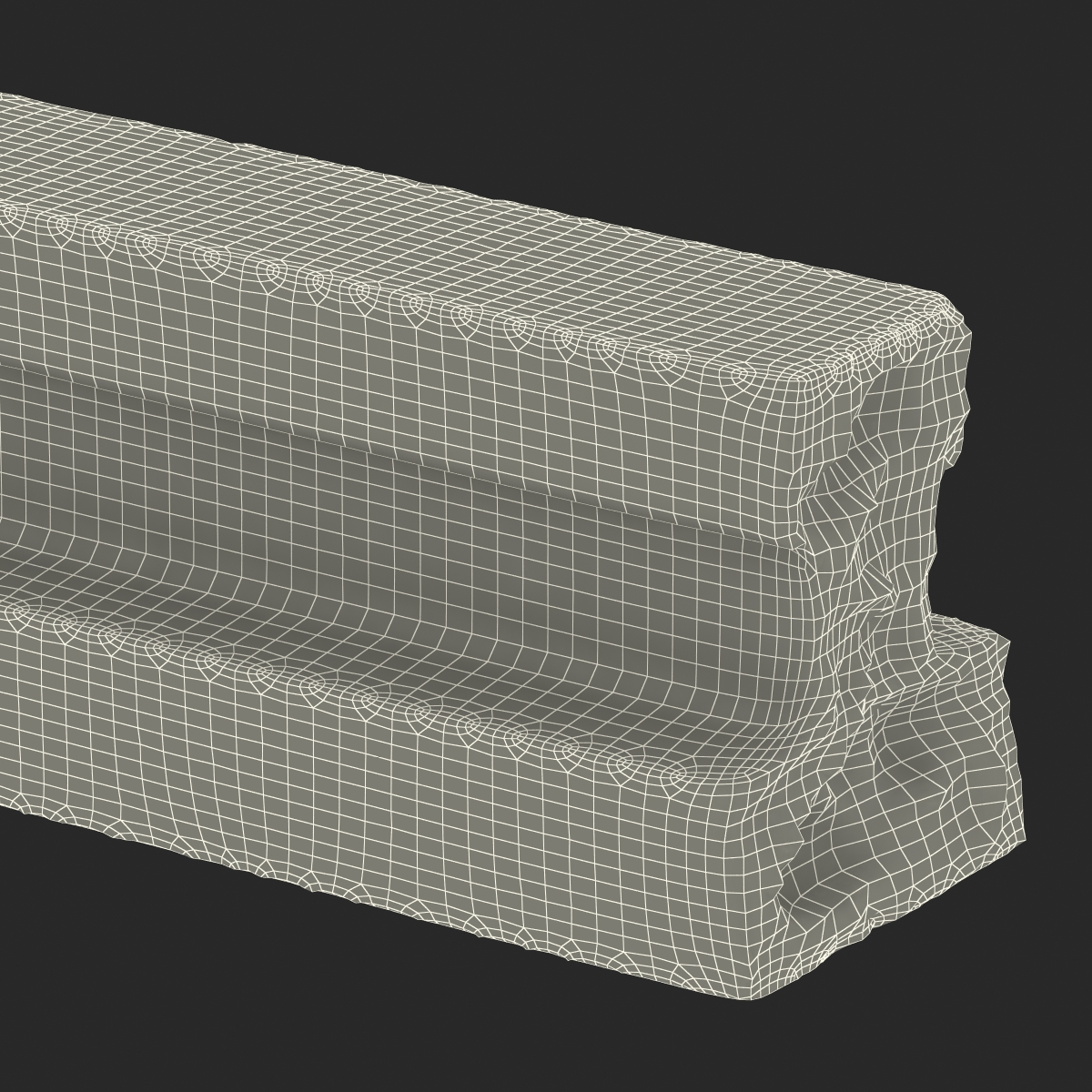 3D Concrete T Beam Chunk 3 model