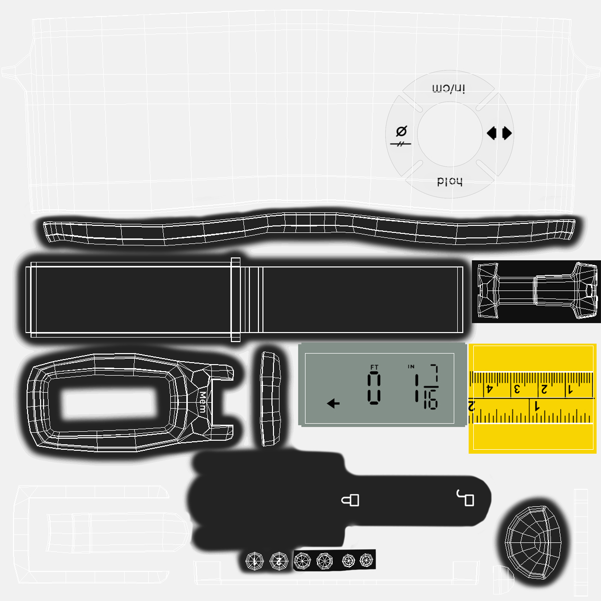 3D Digital Tape Measure White