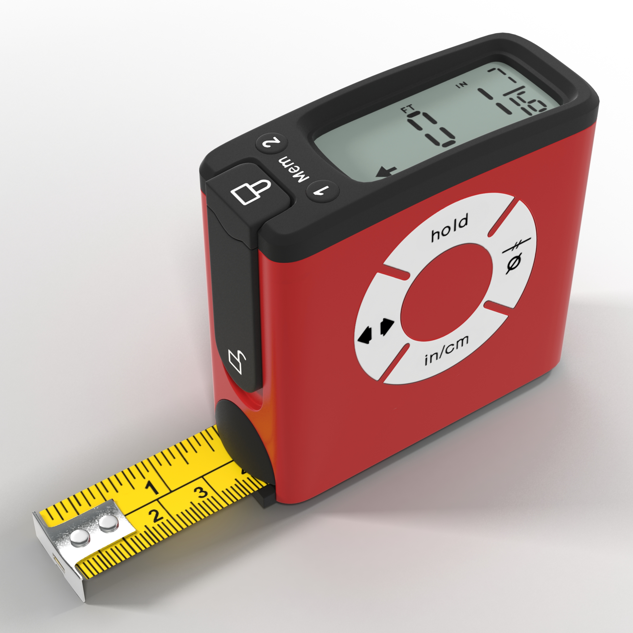 Digital Tape Measure Red 3D model