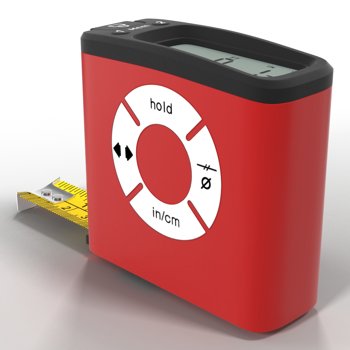 Digital Tape Measure Red 3D model