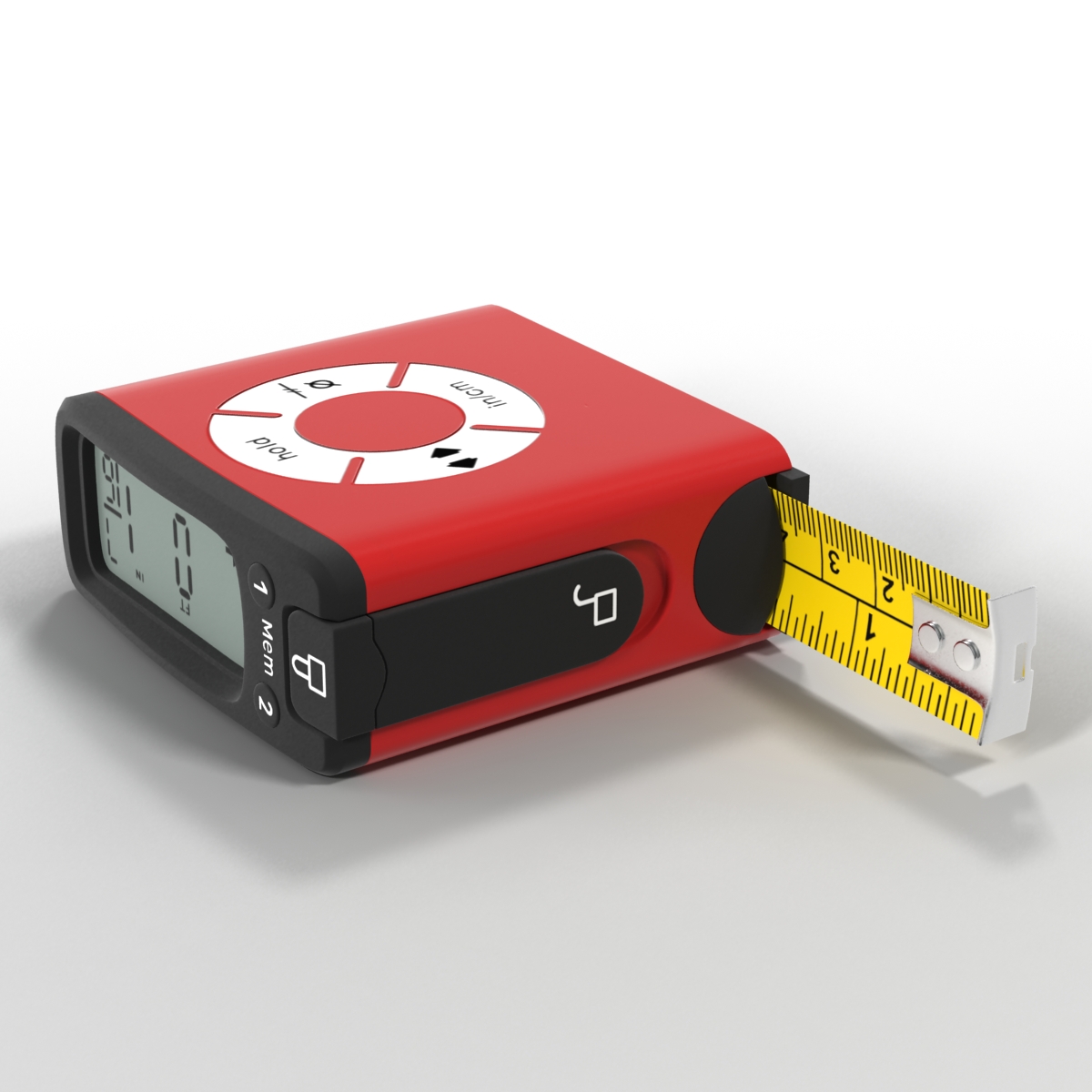 Digital Tape Measure Red 3D model