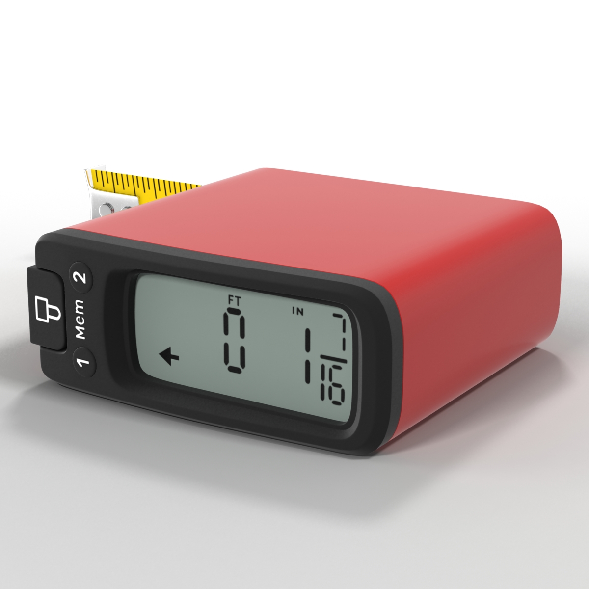 Digital Tape Measure Red 3D model