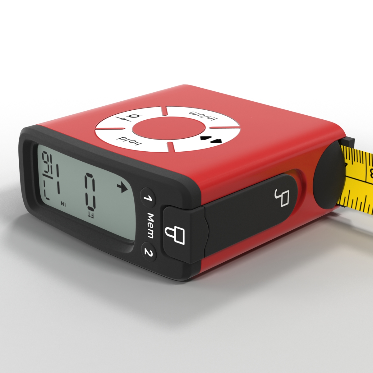 Digital Tape Measure Red 3D model