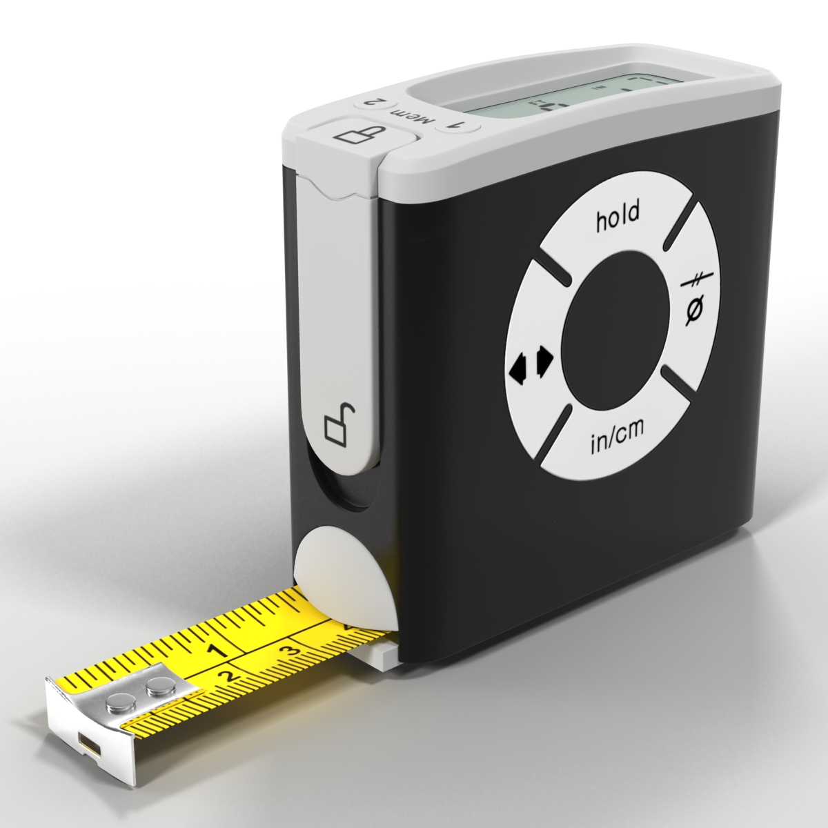 3D Digital Tape Measure Black