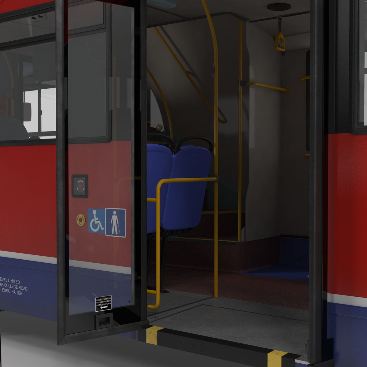 3D London Bus and Taxi Rigged Vehicle Set model