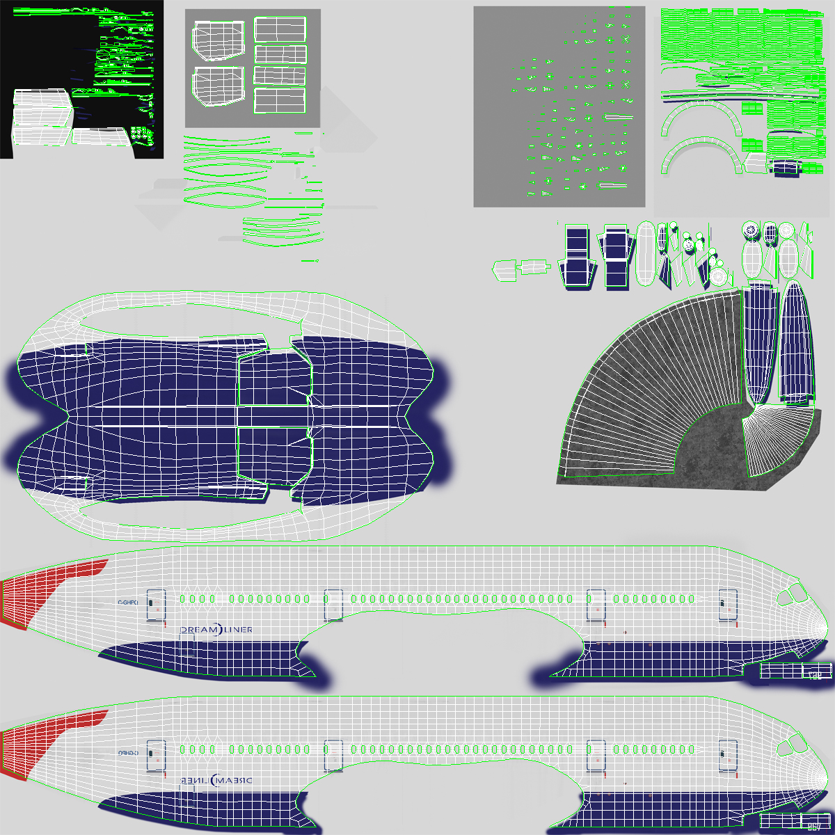 3D Boeing 787 8 Dreamliner Generic Rigged model