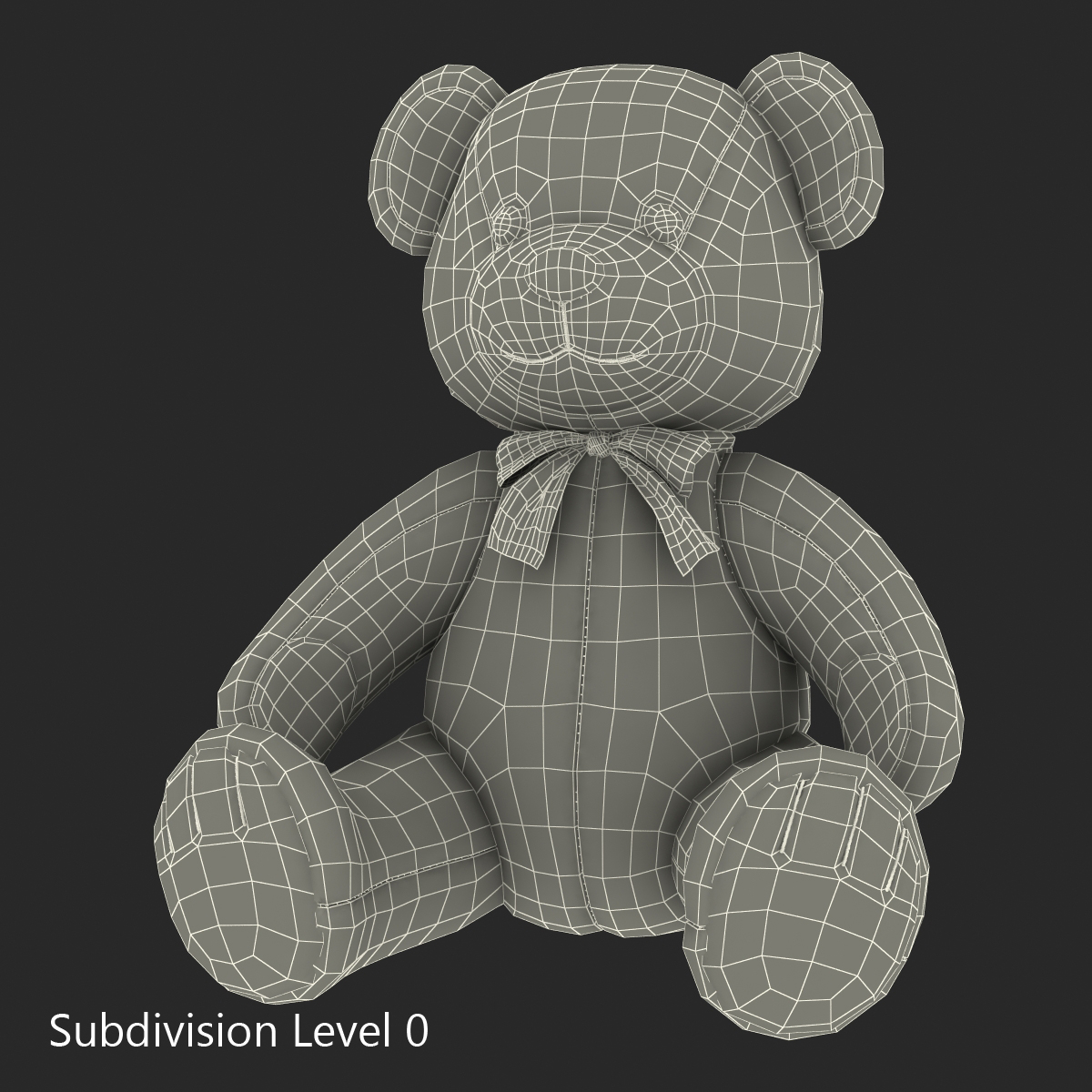 Teddy Bear with Fur 3D model