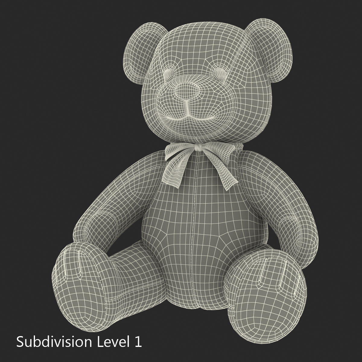 Teddy Bear with Fur 3D model