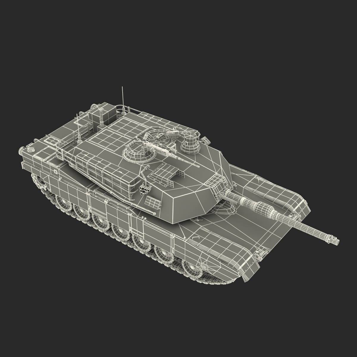 3D M1 Abrams 2 Rigged model