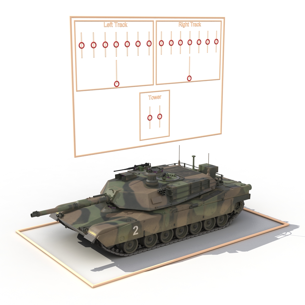 3D M1 Abrams Rigged