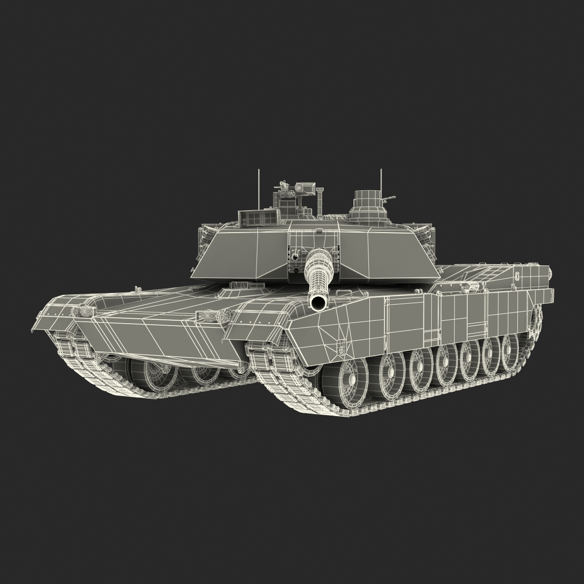 3D M1 Abrams Rigged