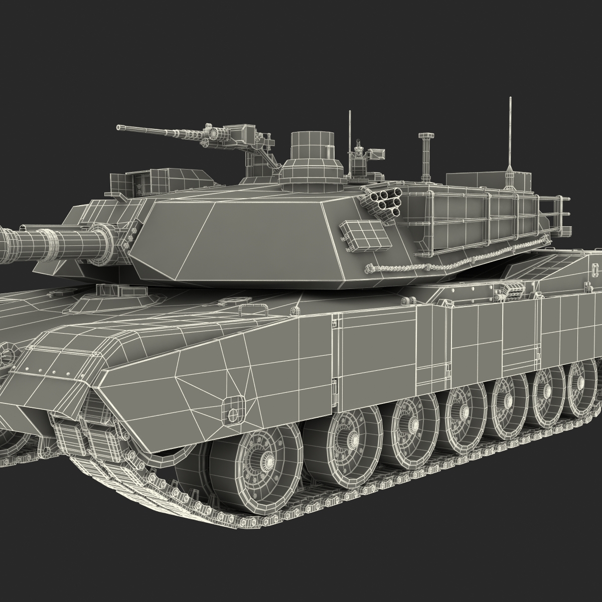 3D M1 Abrams Rigged