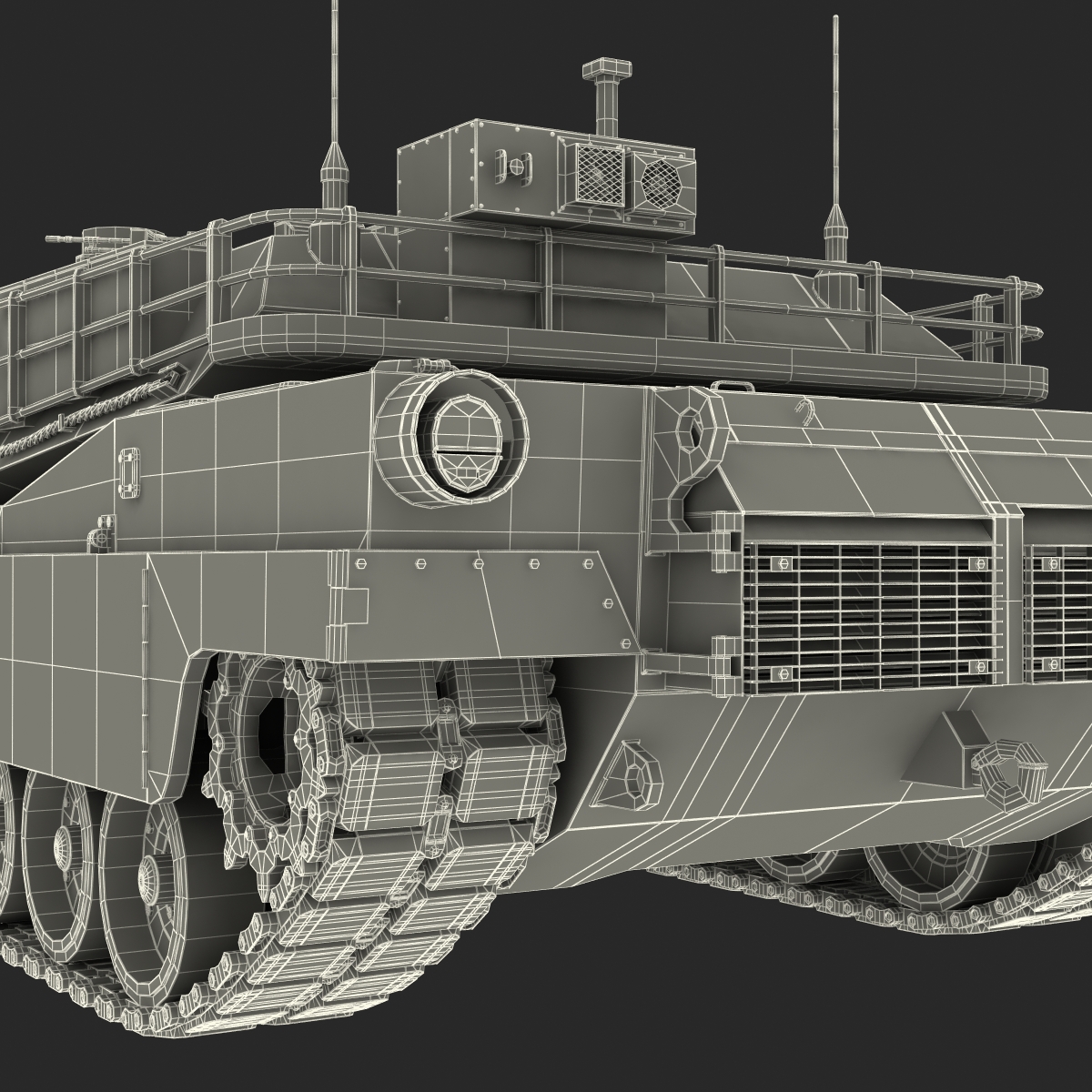 3D M1 Abrams Rigged