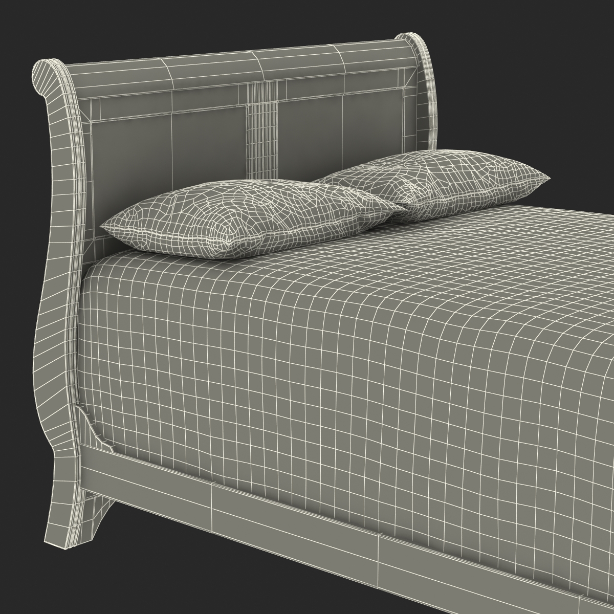 Mahogany Bed 3 3D model