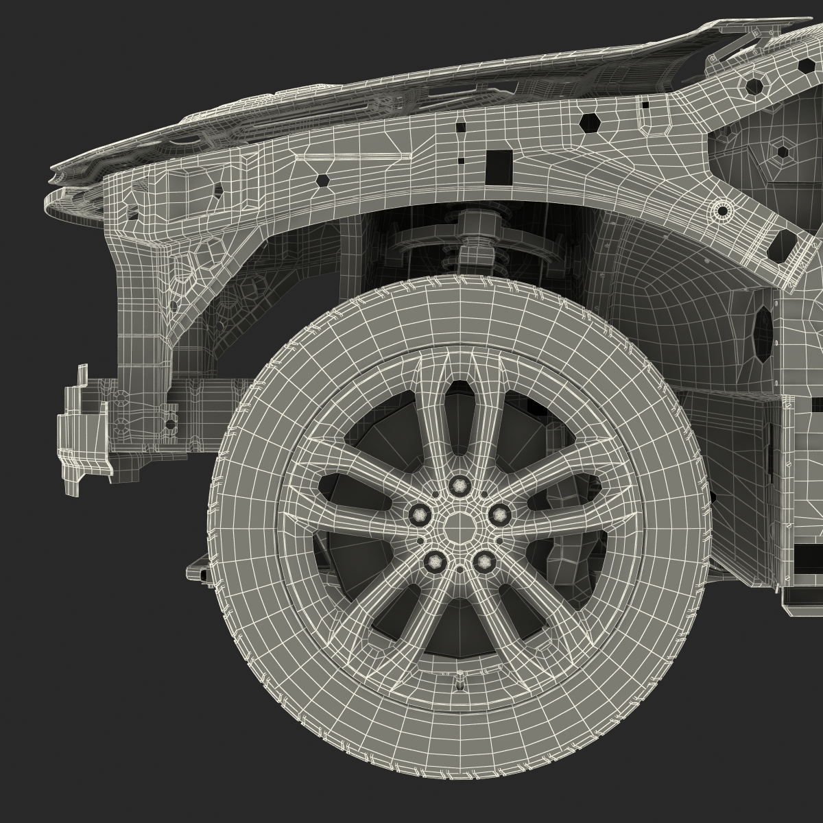 SUV Frame with Chassis 3D