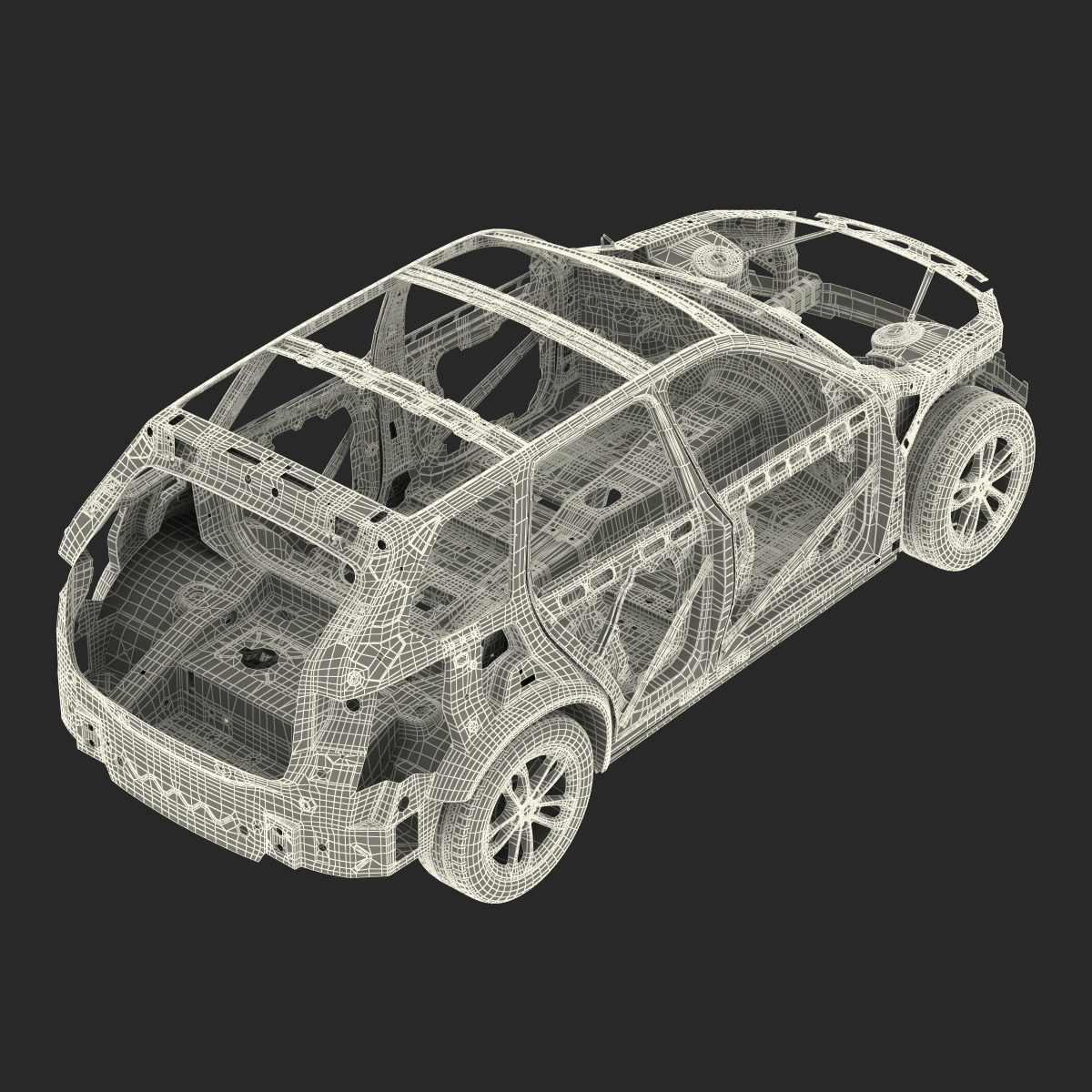 SUV Frame with Chassis 2 3D model