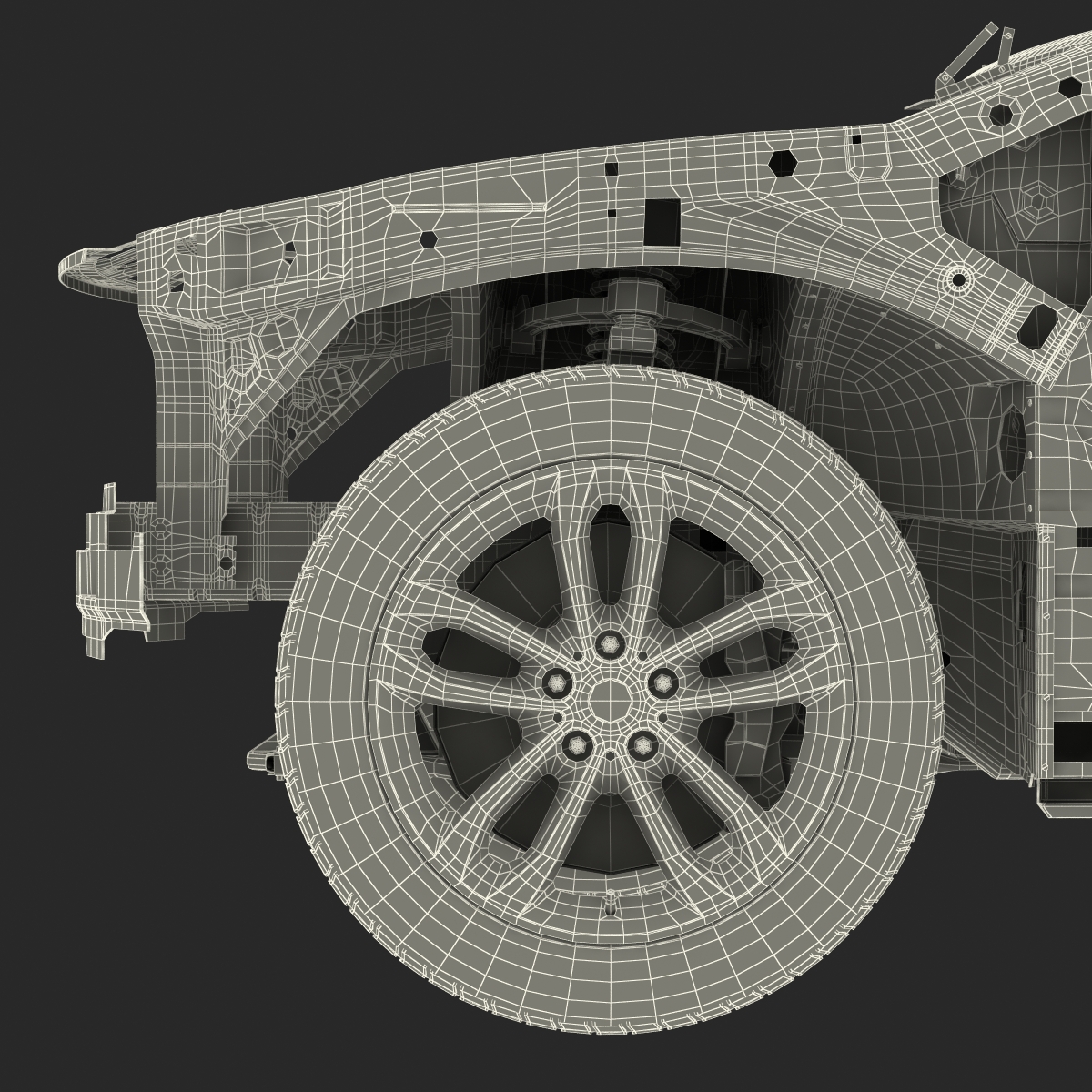 SUV Frame with Chassis 2 3D model