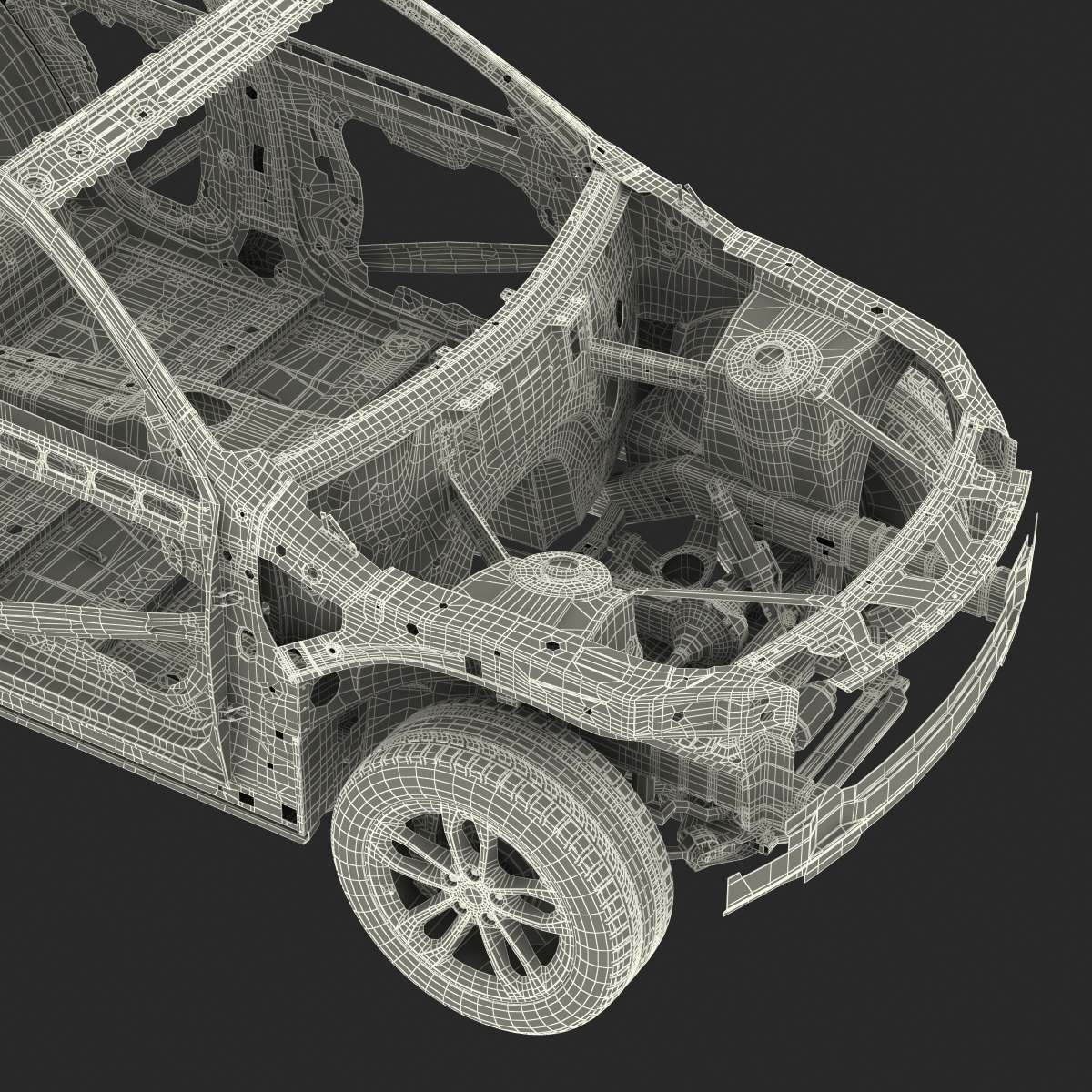 SUV Frame with Chassis 2 3D model