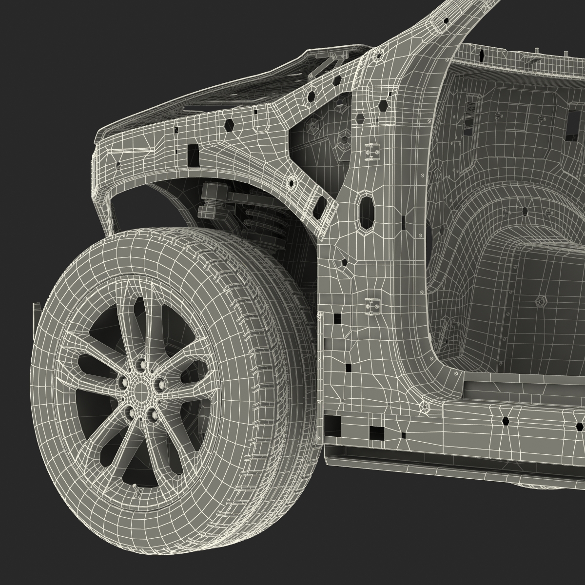 SUV Frame with Chassis 3 3D model