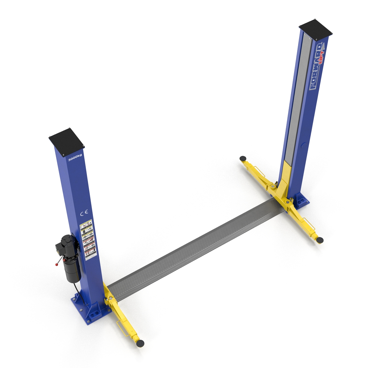 Two Post Car Lift Rigged 3D model