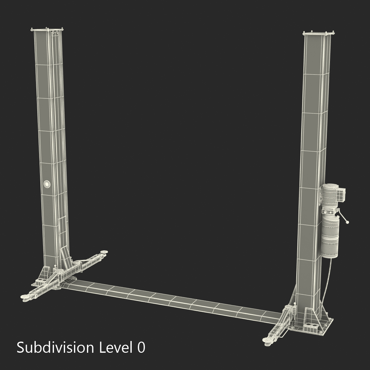 Two Post Car Lift Rigged 3D model