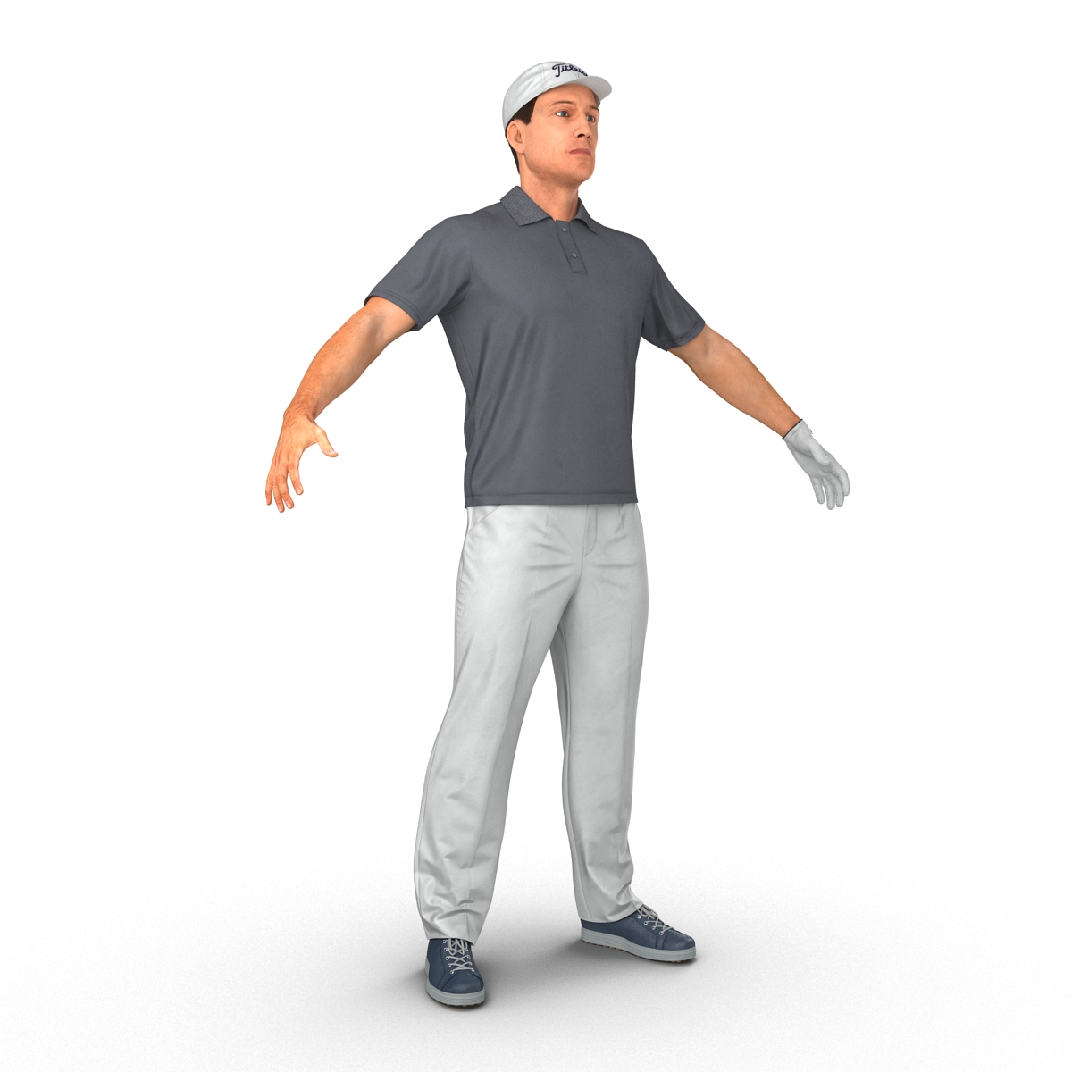 3D model Golf Player with Fur