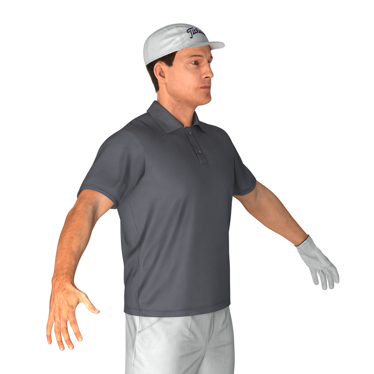 3D model Golf Player with Fur