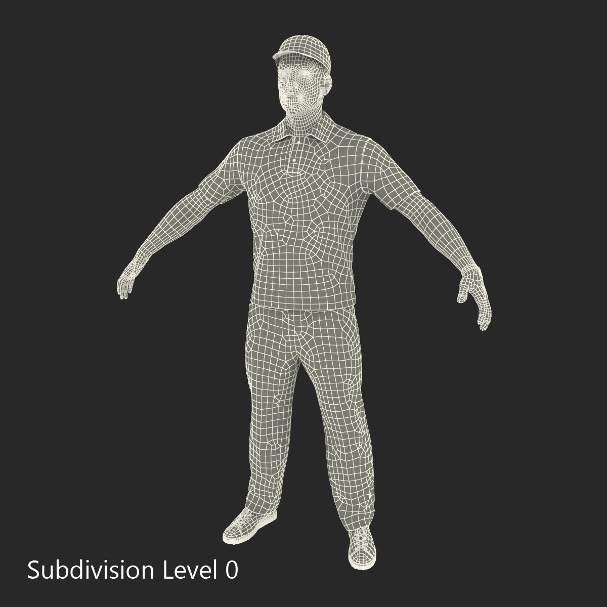 3D model Golf Player with Fur