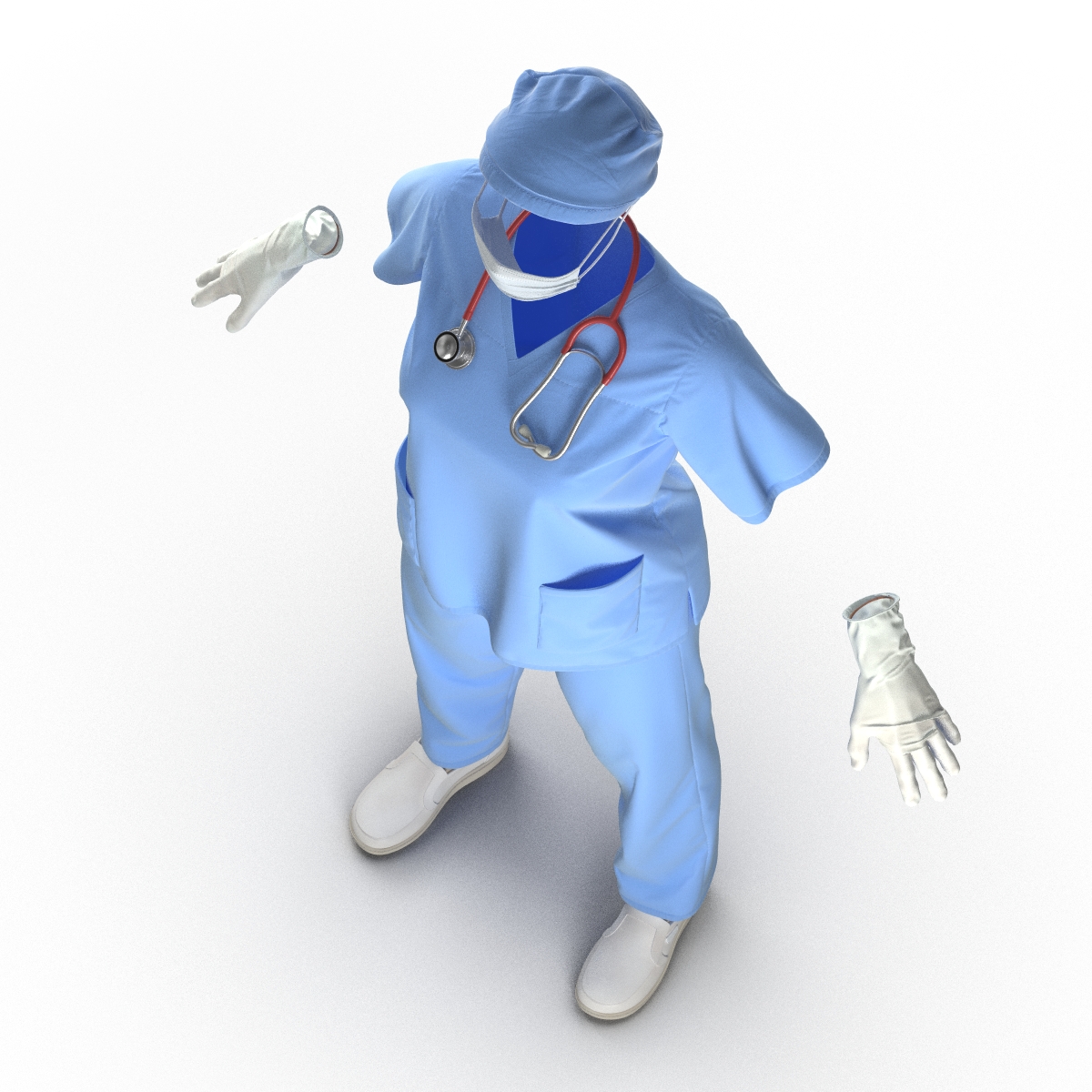 3D Female Surgeon Dress 15 model