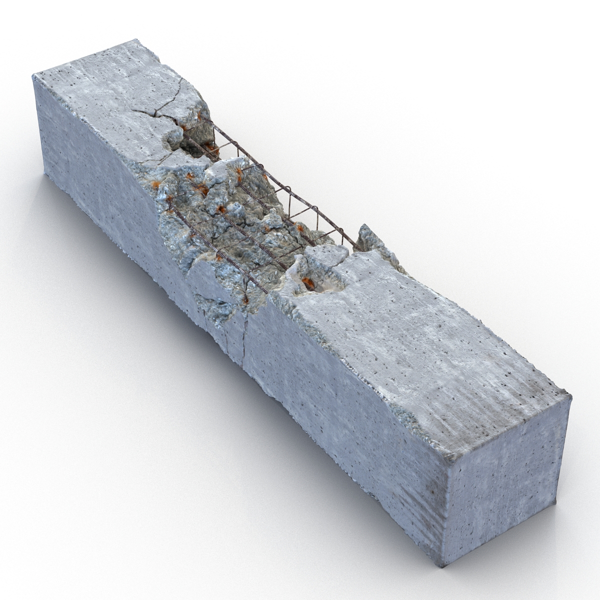 3D Concrete Pillar Damaged model