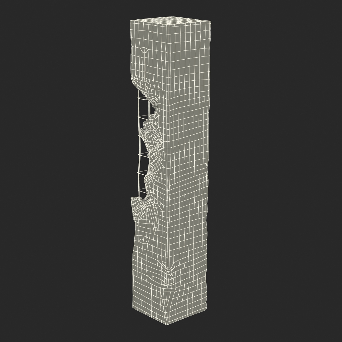 3D Concrete Pillar Damaged model