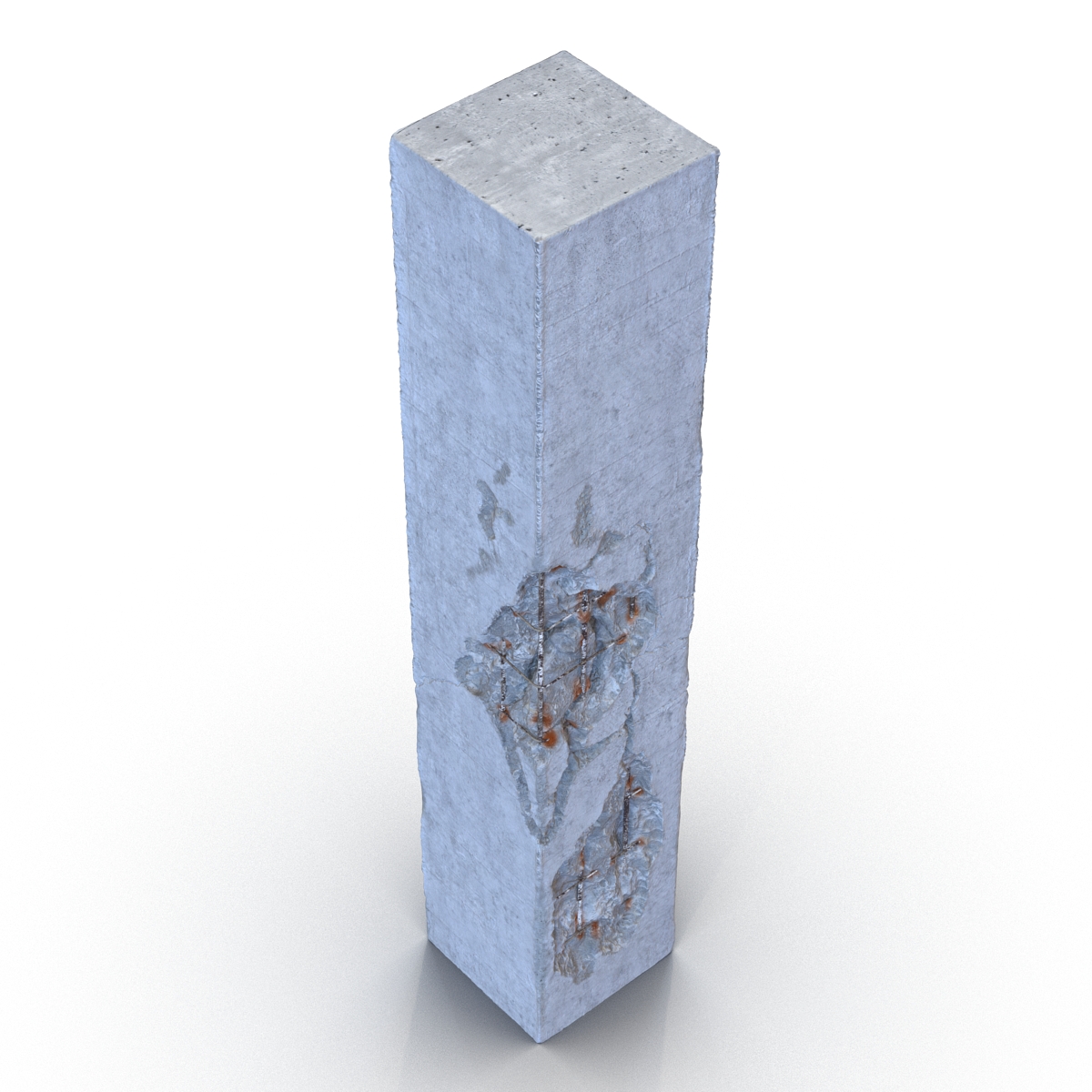 3D model Concrete Pillar Damaged 2