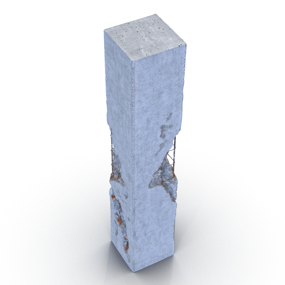 3D model Concrete Pillar Damaged 2