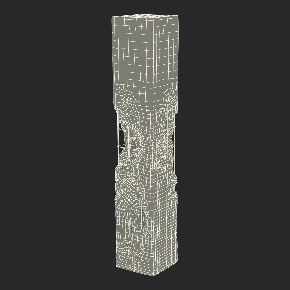 3D model Concrete Pillar Damaged 2