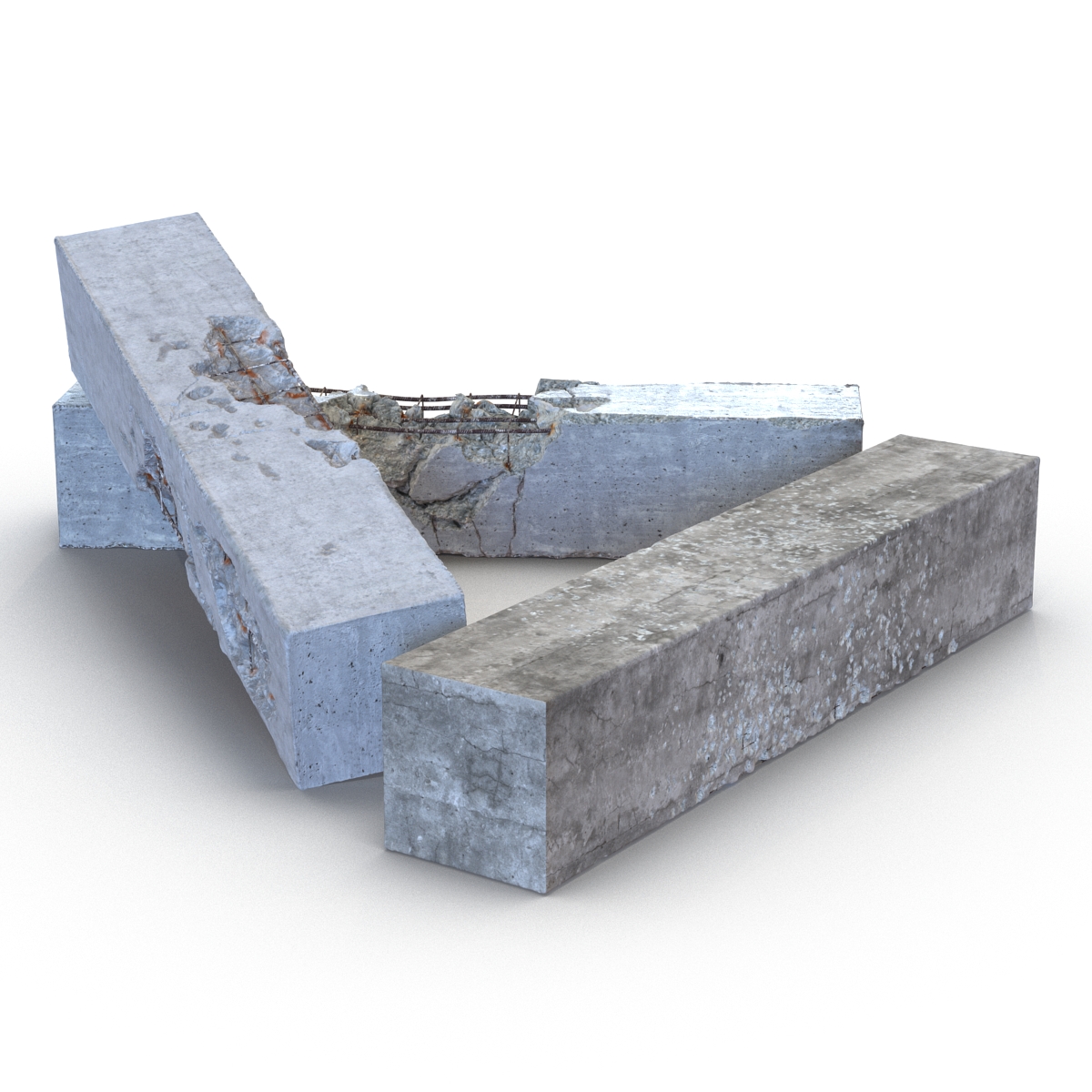 3D model Concrete Pillars Set