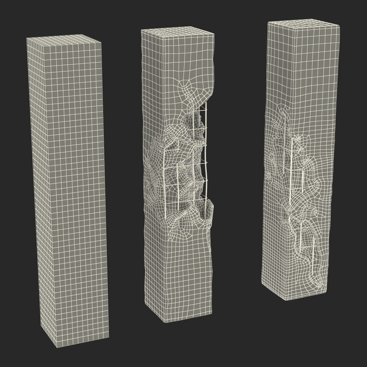 3D model Concrete Pillars Set