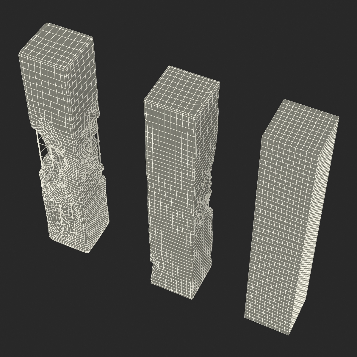 3D model Concrete Pillars Set