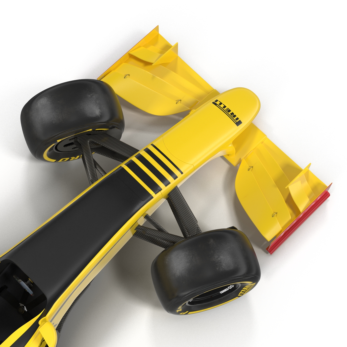 Formula One Car Rigged Yellow 3D model