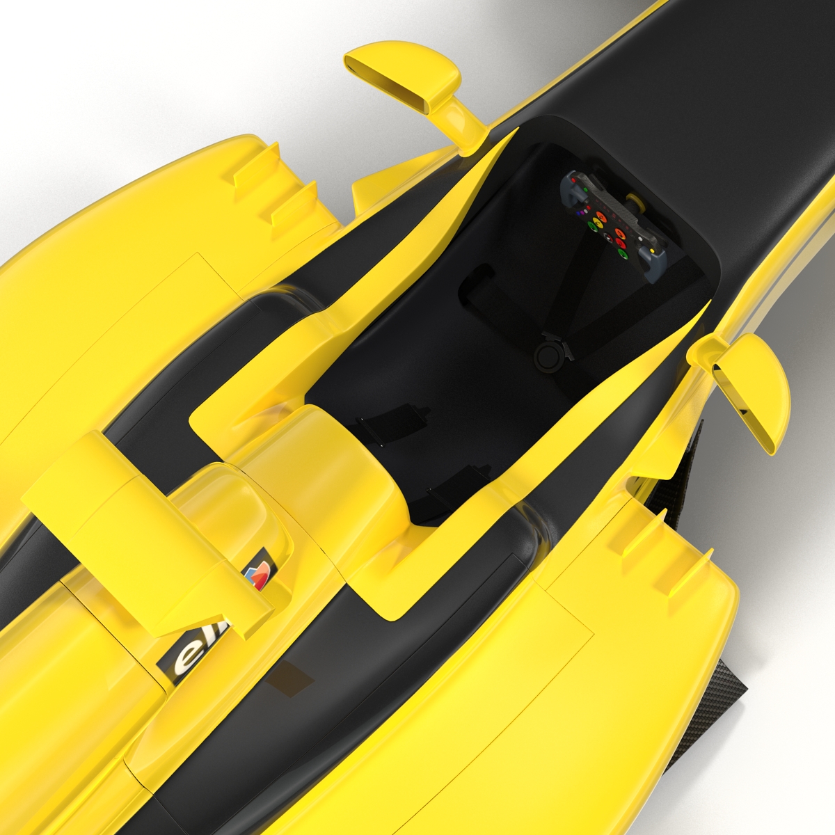 Formula One Car Rigged Yellow 3D model