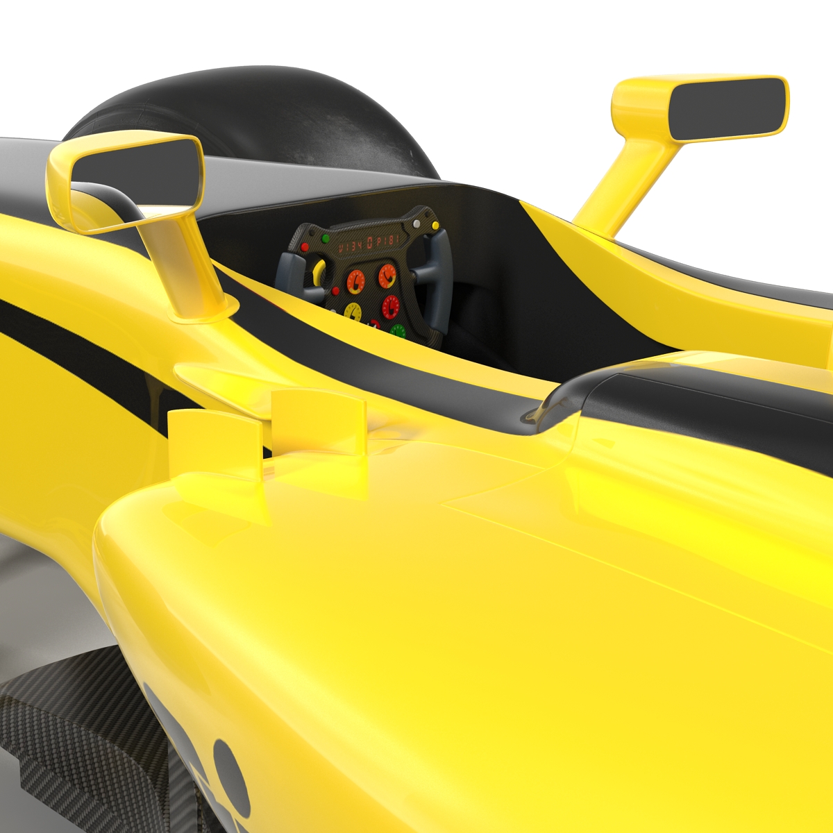 Formula One Car Rigged Yellow 3D model