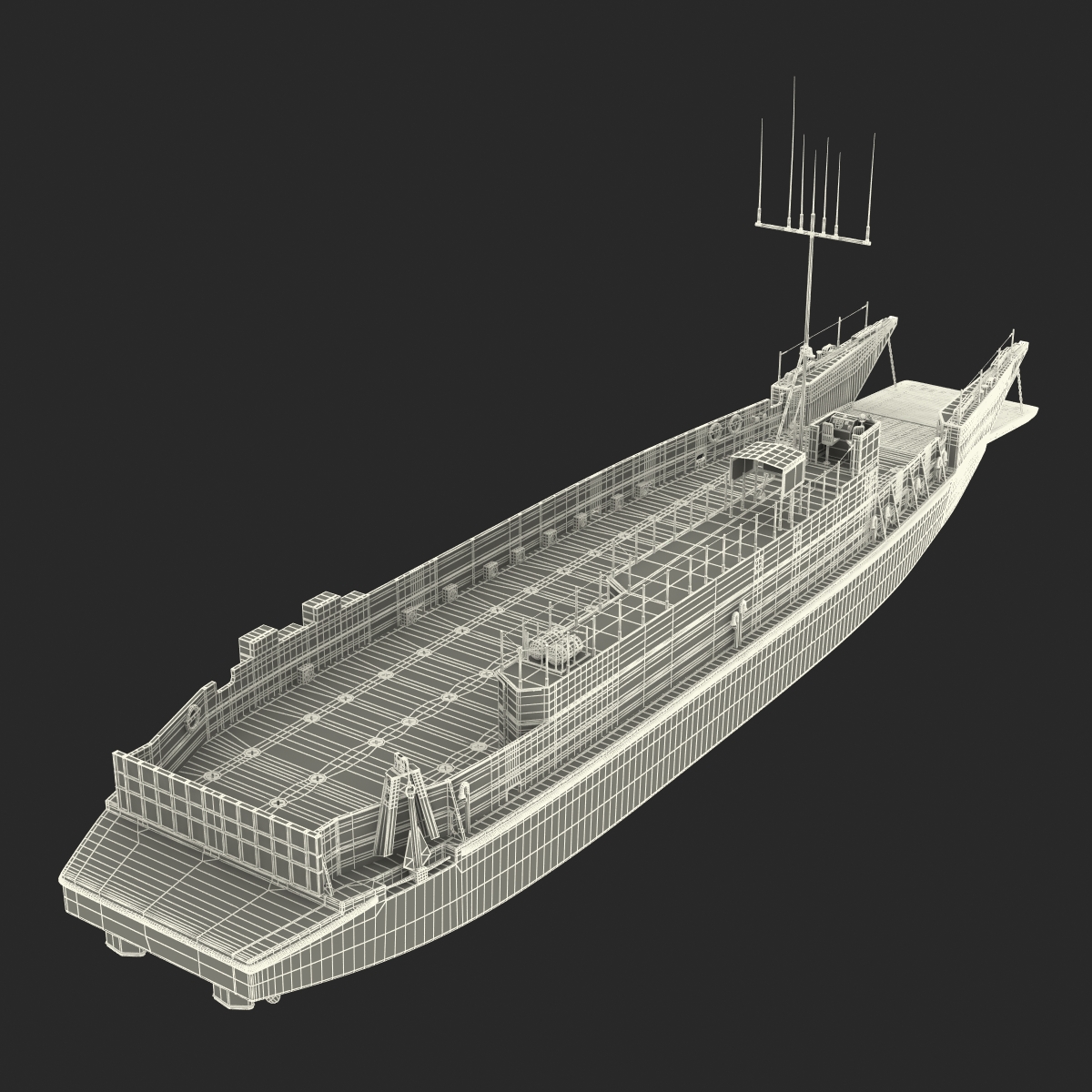 Landing Craft Utility class 1627 Rigged 3D model