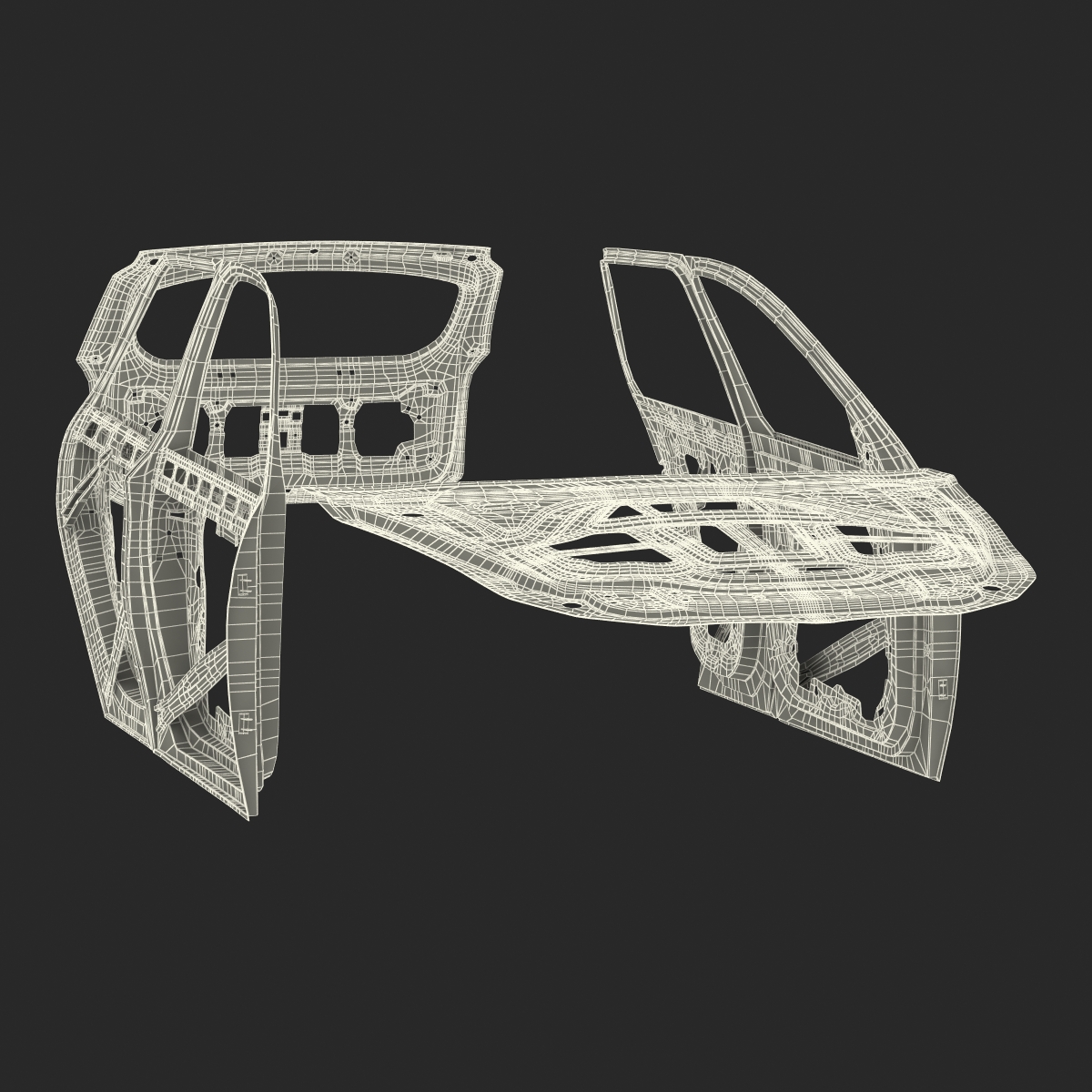 3D SUV Doors Hood and Trunk Rigged