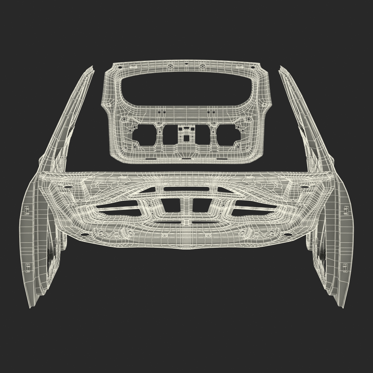 3D SUV Doors Hood and Trunk Rigged