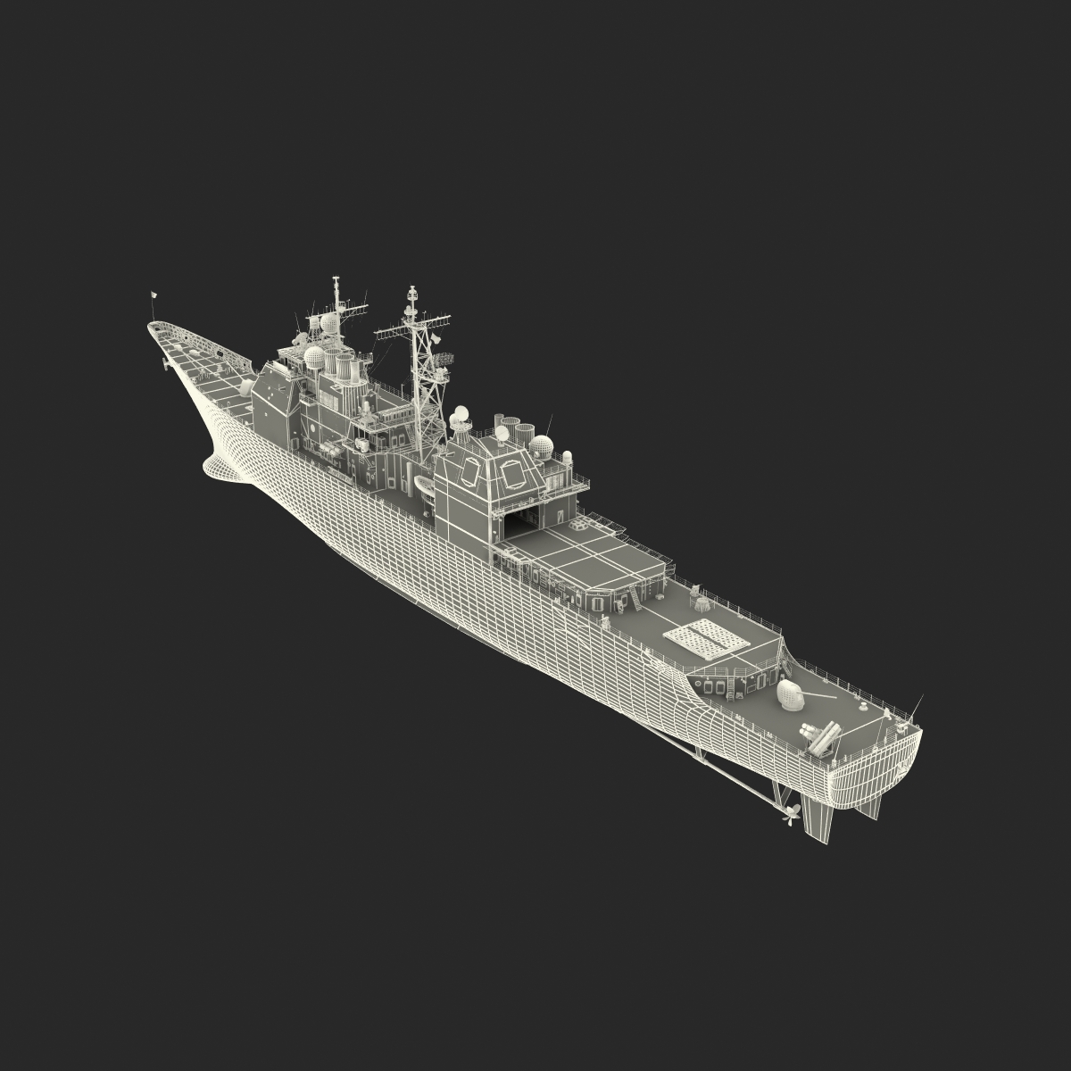 3D model Ticonderoga Class Cruiser Monterey CG 61